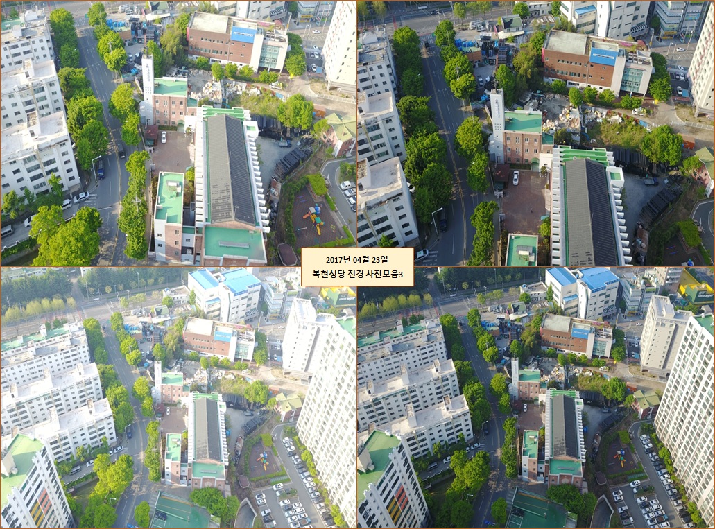 20170423복현성당전경사진모음3.jpg : 작년 4월 한창 드론 시작할 때 찍은 복현성당 전경이네요